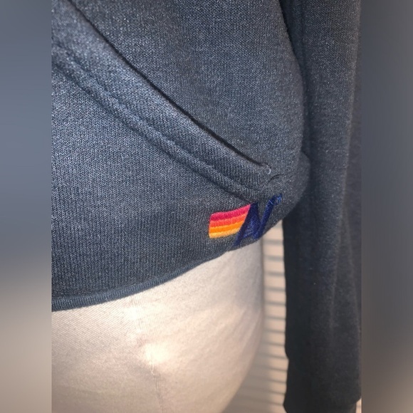 Aviator Nation Smiley Face Gold Foil Hoodie Gray Unisex Large - Picture 2 of 11